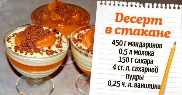 Желейный десерт в стакане «‎Мандаринка»